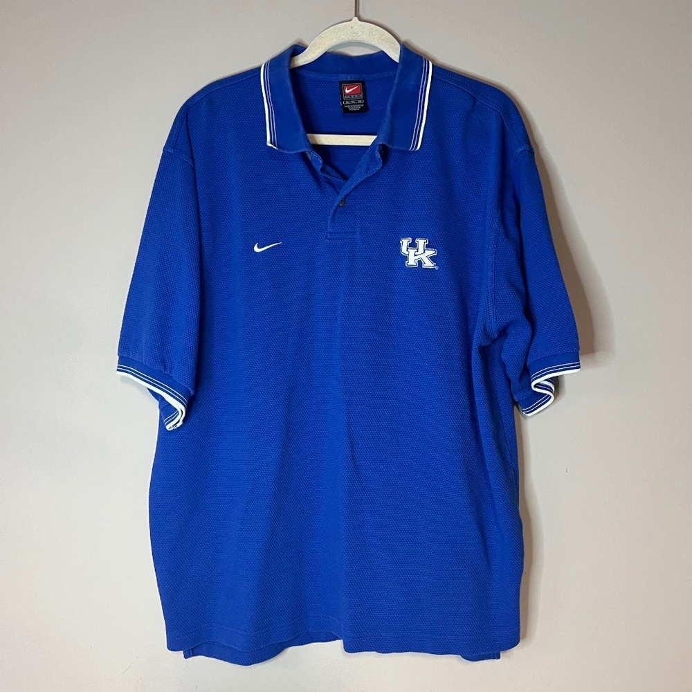Kentucky Wildcats Nike Dri Fit Polo Shirt Blue Short Sleeve